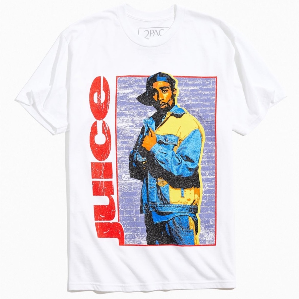 Tupac Juice Graphic Cotton Tee Retro Style